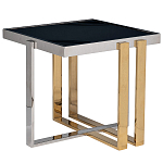 Столик журнальный квадратный с основанием в оттенках хром и золото Harmony Color and Shapes варинант исполнения - 1 | Loft Concept в Саратове