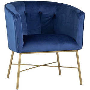Кресло Mabel велюр цвет синий