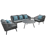 Диван трехместный уличный серый Gray Fiber варинант исполнения - 4 | Loft Concept в Саратове