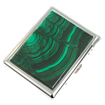 Портсигар на 10 сигарет с газовой зажигалкой из натурального камня Малахит Stone Cigarettes Cases варинант исполнения - 1 | Loft Concept в Саратове