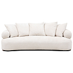 Трехместный диван с обивкой букле молочного цвета Leonois Boucle Sofa варинант исполнения - 1 | Loft Concept в Саратове