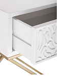 Приставной столик с выдвижным ящиком  White Table Carved Pattern варинант исполнения - 3 | Loft Concept в Саратове