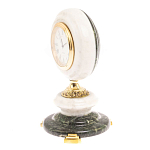 Часы настольные бронзовые из натуральных камней Мрамор и Змеевик Stone Clock варинант исполнения - 8 | Loft Concept в Саратове