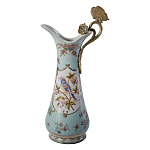 Кувшин с цветочным рисунком и бронзовой ручкой Blue Garden варинант исполнения - 1 | Loft Concept в Саратове