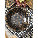 Блюдо черного цвета из фрафора на бронзовых ножках Eden Garden porcelain and bronze варинант исполнения - 4 | Loft Concept в Саратове