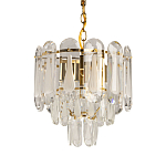 Люстра многоярусная с овальными прозрачными подвесками 28 см Harmonica варинант исполнения - 1 | Loft Concept в Саратове