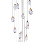 Большая каскадная люстра с хрустальными плафонами Esme Crystal Brass Cascade Chandelier 25 варинант исполнения - 3 | Loft Concept в Саратове