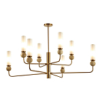 Люстра на штанге с 8-ю цилиндрическими матовыми плафонами и шарами из камня Orb Essence варинант исполнения - 8 | Loft Concept в Саратове