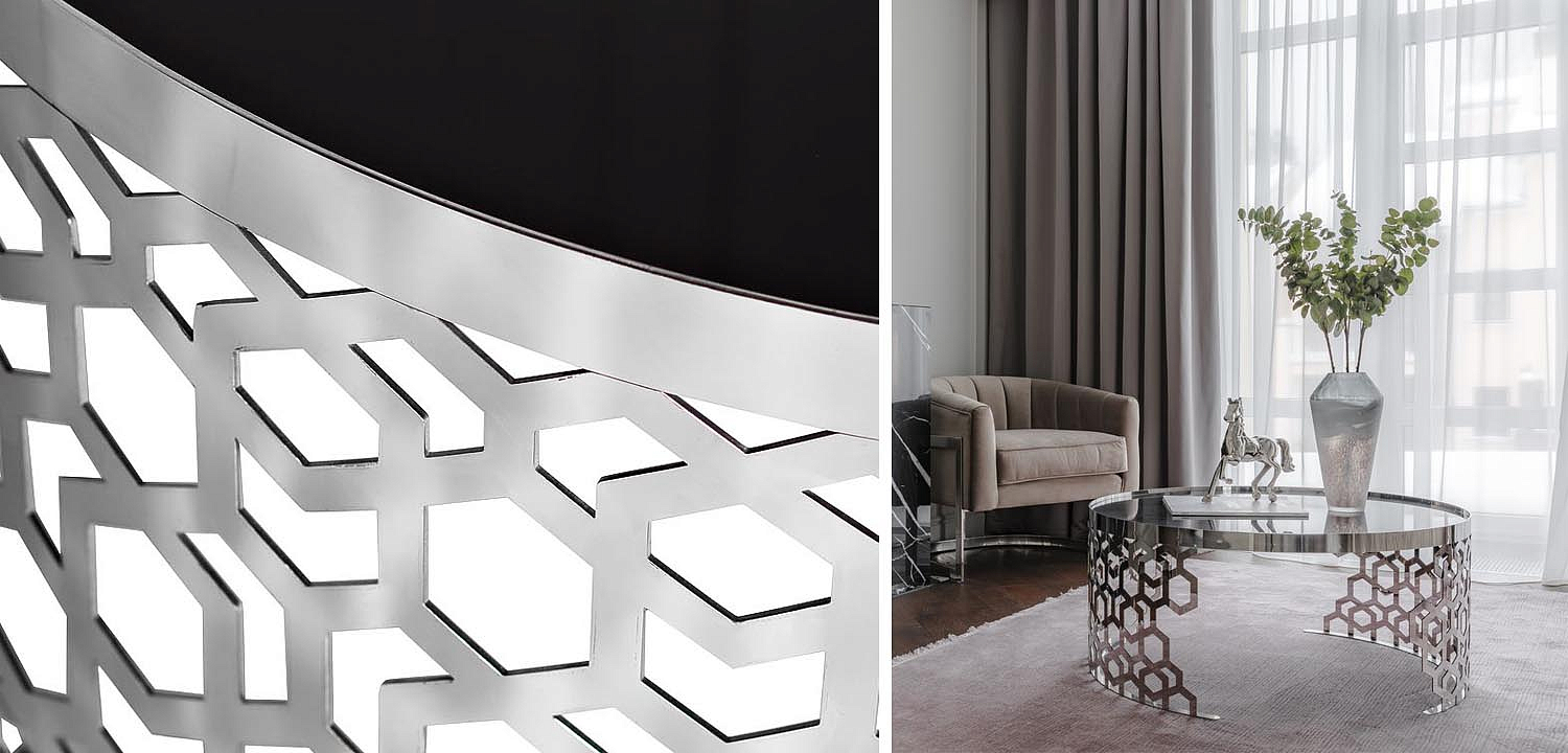 Кофейный стол Yen Geometry Table Silver 90 Кофейный стол Yen Geometry Table Silver 90 - Loft-Concept в Саратове
