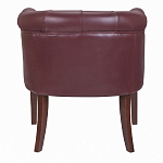 Кресло низкое из натуральной кожи на 4-х деревянных ножках из массива бука Chloe Leather Armchair vine варинант исполнения - 3 | Loft Concept в Саратове