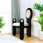 Стул черный из дерева с круглой спинкой Chair in Neoclassical Style варинант исполнения - 3 | Loft Concept в Саратове