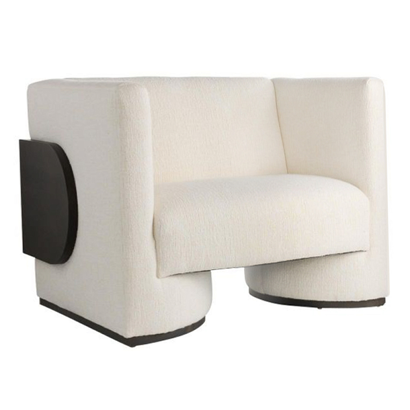 Кресло Florida Lounge Chair с элегантным деревянным декором Белый Черный Кресло Florida Lounge Chair с элегантным деревянным декором Белый Черный в Саратове | Loft Concept