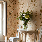 Обои ручная роспись Gustavian Tree of Life Special Colourway on Edo custom white painted silk варинант исполнения - 1 | Loft Concept в Саратове