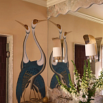 Обои ручная роспись Sarus Cranes Colourway SC-208 on Raw Silk dyed silk варинант исполнения - 2 | Loft Concept в Саратове