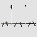 Люстра с 8-ю цилиндрическими плафонами на магнитном креплении и черным металлическим основанием Bronze Concert варинант исполнения - 1 | Loft Concept в Саратове