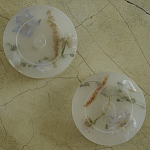 Круглая подставка под благовония из эпоксидной смолы с цветами белая Epoxy Resin Flowers Incense Stand White варинант исполнения - 2 | Loft Concept в Саратове