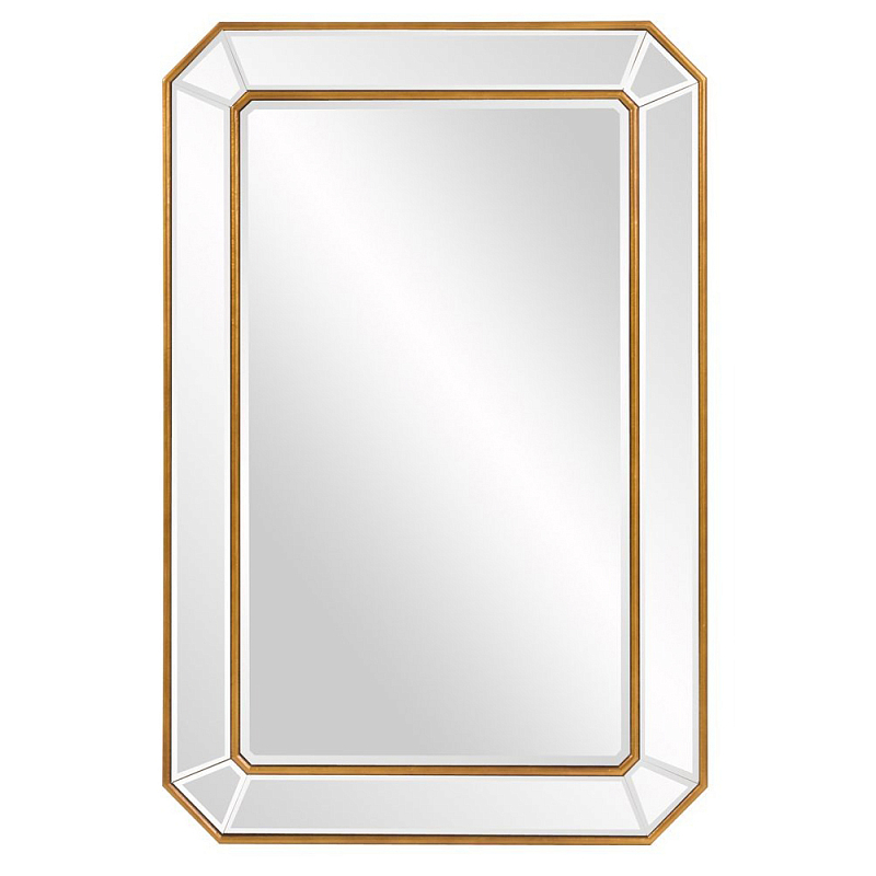 Зеркало настенное прямоугольное в раме Golden Reflection Золотой Серебряный в Саратове | Loft Concept 