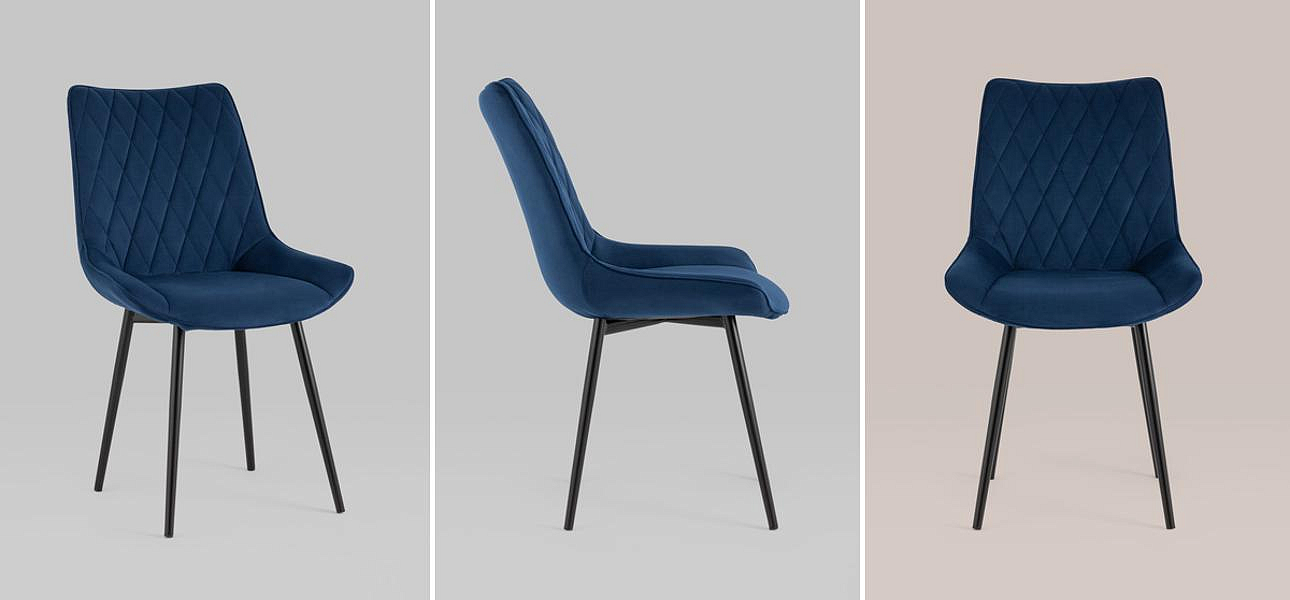 Стул Seoul S Chair Синий велюр Стул Seoul S Chair Синий велюр - Loft-Concept в Саратове