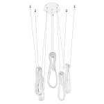Подвесной светильник белого цвета с 6-ю изогнутыми плафонами Flow Loop варинант исполнения - 4 | Loft Concept в Саратове