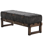 Банкетка Duncan винтажная черная кожа варинант исполнения - 3 | Loft Concept в Саратове