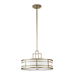 Подвесной светильник цвета латунь с белым матовым плафоном с геометрическим рисунком Feiss варинант исполнения - 7 | Loft Concept в Саратове