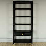 Стеллаж Elsa Dreams Black со стеклянными полками и ящиком варинант исполнения - 4 | Loft Concept в Саратове