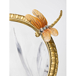 Ваза из прозрачного стекла с бронзовой вставкой в виде цветущей ветви Eden Garden porcelain and bronze варинант исполнения - 3 | Loft Concept в Саратове