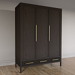 Большой Шкаф Primo Темный орех с 3 дверьми и 3 выдвижными ящиками варинант исполнения - 4 | Loft Concept в Саратове