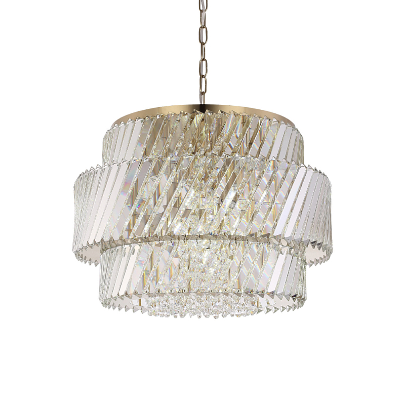 Люстра круглая в классическом обрамлении Light Connoisseurs Beauty Прозрачное Стекло Латунь в Саратове | Loft Concept 