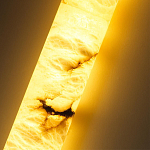 Подвесной светильник цилиндрической формы с плафоном из алебастра и металлическими торцами Темная Латунь 60 см Cryptocrystalline Stone варинант исполнения - 4 | Loft Concept в Саратове