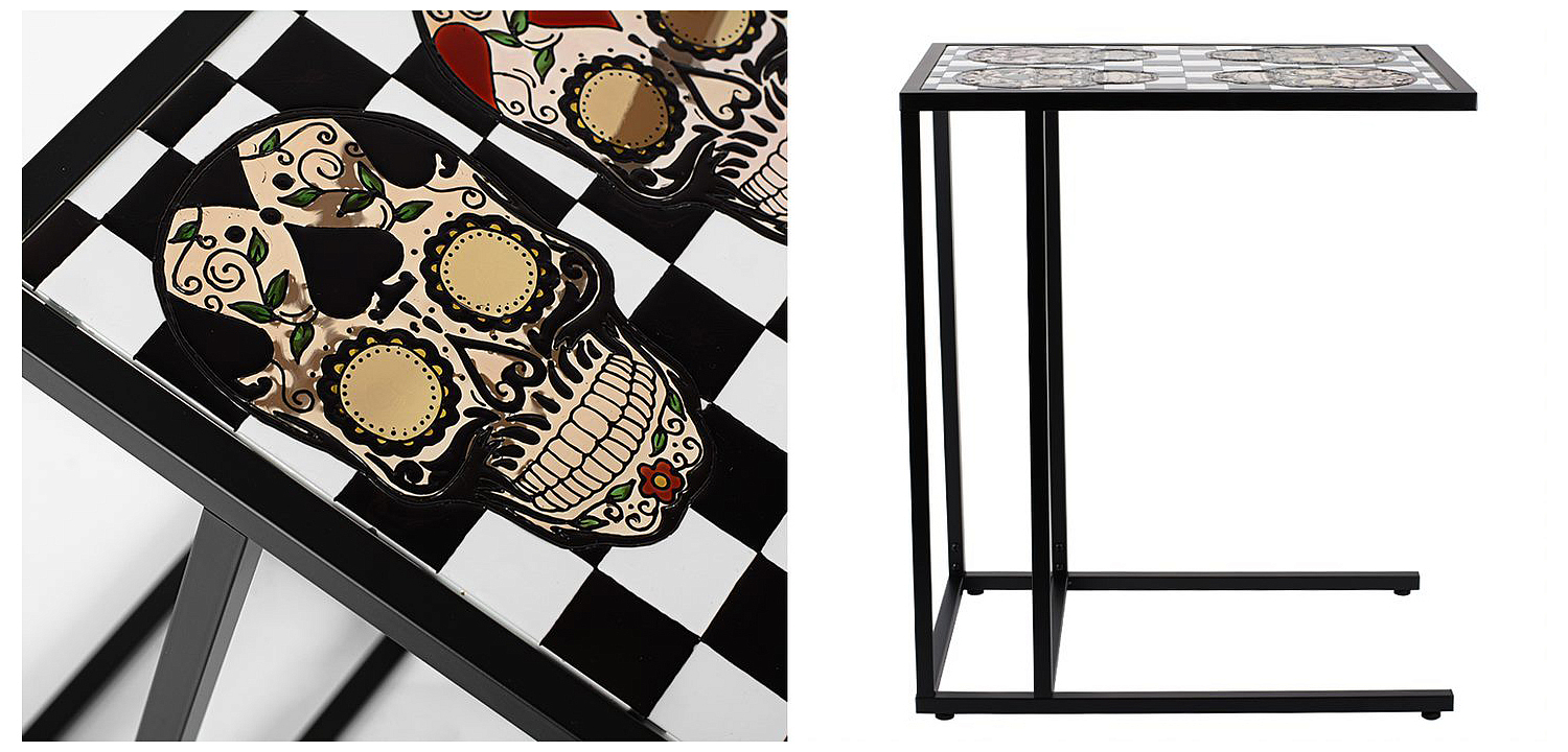 Приставной стол Skull on Chessboard Приставной стол Skull on Chessboard - Loft-Concept в Саратове