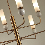 Люстра на штанге с 8-ю цилиндрическими матовыми плафонами и шарами из камня Orb Essence варинант исполнения - 3 | Loft Concept в Саратове