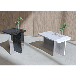 Slice журнальный столик из мрамора и массива дуба варинант исполнения - 2 | Loft Concept в Саратове