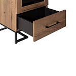 Шкаф-витрина в стиле лофт с чёрной стеклянной дверью Urban Style Space 2 варинант исполнения - 3 | Loft Concept в Саратове