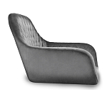 Барный стул со спинкой и подлокотниками на 4-х металлических ножках Douglas Rhombus Серый Велюр варинант исполнения - 2 | Loft Concept в Саратове