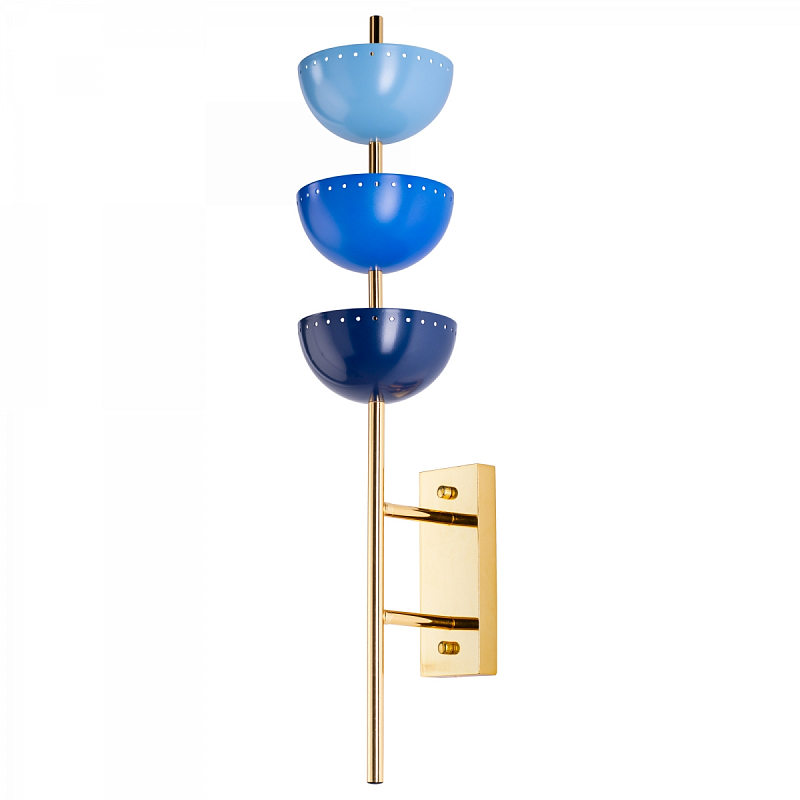 Бра LISBON SCONCE Blue Синий Глянцевое золото Голубой в Саратове | Loft Concept 
