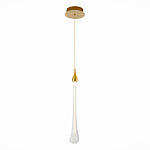 Подвесной светильник с плафоном в форме капли на золотистом каркасе Raindrop варинант исполнения - 1 | Loft Concept в Саратове