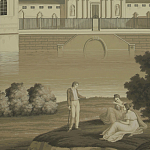 Обои ручная роспись Monuments of Paris Terre Foncée on scenic paper варинант исполнения - 1 | Loft Concept в Саратове