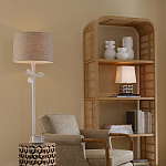 Торшер с белым каркасом и тканевыми абажуром Natural Stems варинант исполнения - 5 | Loft Concept в Саратове