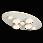 Потолочный светильник овальной формы белого цвета с 7-ю лампами Lunar Pebbles варинант исполнения - 3 | Loft Concept в Саратове