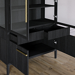 Витрина Primo со стеклянными фасадами и буфетом шпон Черный дуб варинант исполнения - 6 | Loft Concept в Саратове