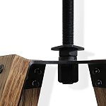 Барный стул со спинкой и металлической подставкой на 4-х деревянных ножках Бежевый Велюр Vendramin Chair варинант исполнения - 5 | Loft Concept в Саратове