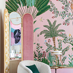 Обои ручная роспись Amazonia Florence Pink dyed silk варинант исполнения - 5 | Loft Concept в Саратове