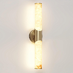 Бра с вытянутым цилиндрическим плафоном из белого алебастра на круглом основании Латунь Cryptocrystalline Stone варинант исполнения - 1 | Loft Concept в Саратове