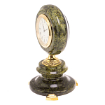 Часы настольные бронзовые из натуральных камней Мрамор и Змеевик Stone Clock варинант исполнения - 14 | Loft Concept в Саратове