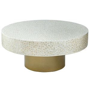 Стол Кофейный Bone Inlay с мозаичным рисунком из раковин устриц