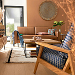 Кресло с каркасом из массива дуба Deniaud Oak Blue Print  Armchair варинант исполнения - 5 | Loft Concept в Саратове