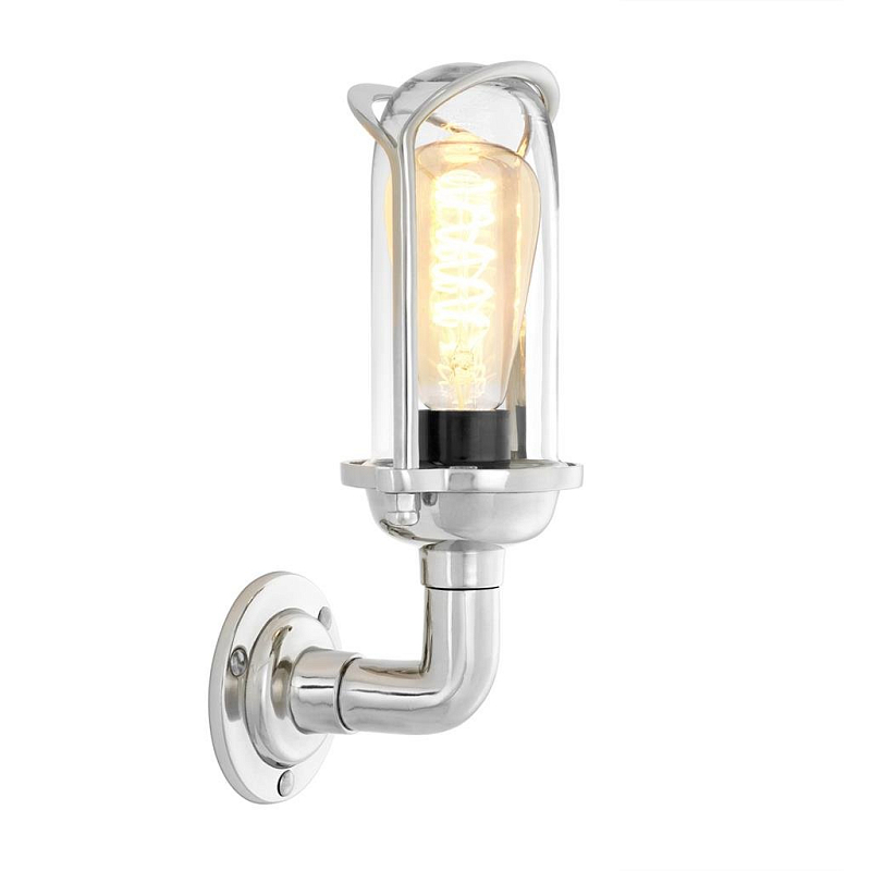 Бра Eichholtz Wall Lamp Wolseley Nickel Никель Прозрачное Стекло Бра Eichholtz Wall Lamp Wolseley Nickel Никель Прозрачное Стекло в Саратове | Loft Concept