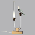 Настольная лампа с прозрачной трубкой и декоративной фигуркой птицы на бронзовой подставке Ganthea варинант исполнения - 3 | Loft Concept в Саратове