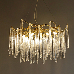 Люстра на подвесе с каркасом из металла и прозрачными подвесками из стекла Droplet Chandelier варинант исполнения - 1 | Loft Concept в Саратове